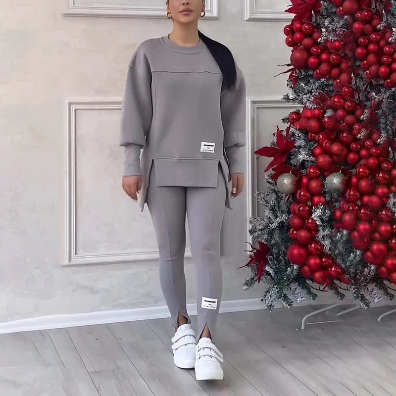 Long-sleeved sweatshirt and leggings set