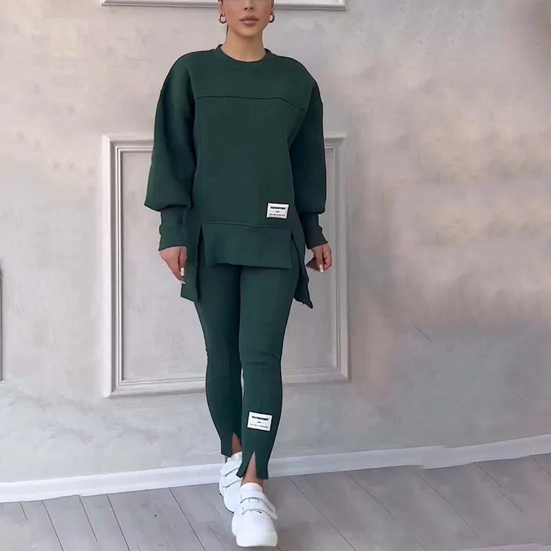 Long-sleeved sweatshirt and leggings set