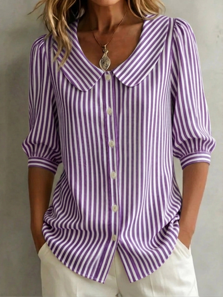 New Arrival 🔥 Women's Retro Striped Cotton Linen Shirt