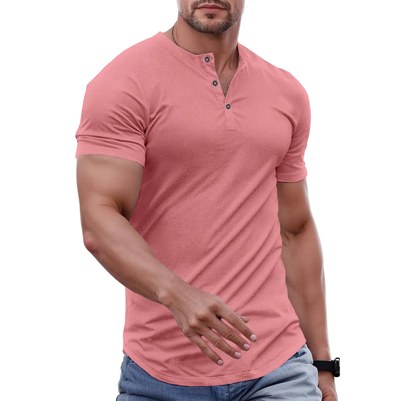 Comfortable and casual Henry T-shirt