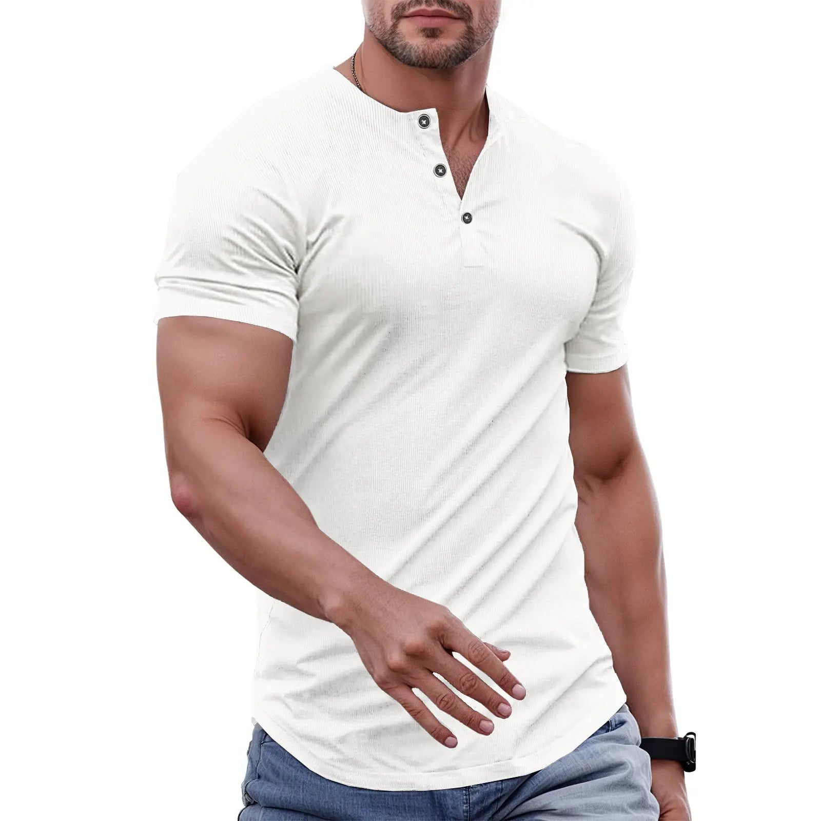 Comfortable and casual Henry T-shirt