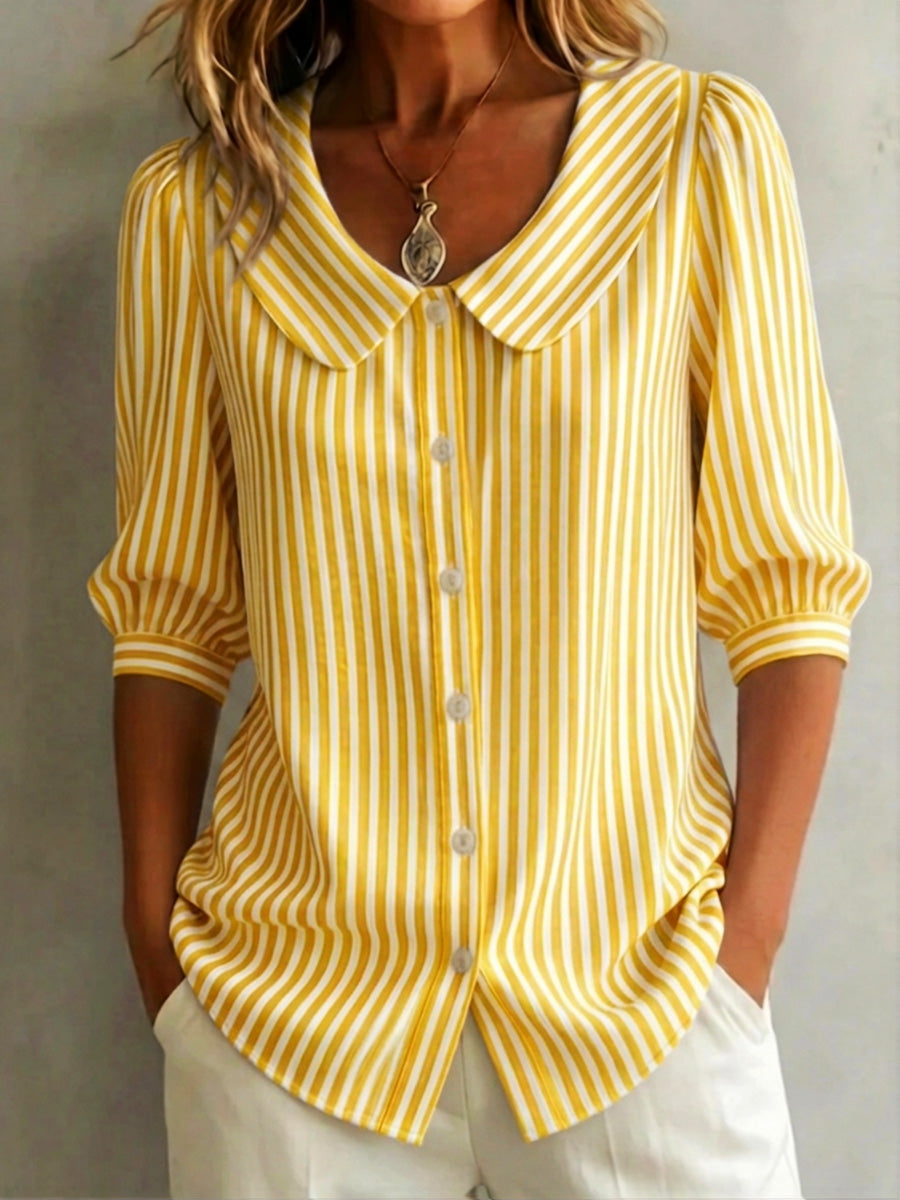 New Arrival 🔥 Women's Retro Striped Cotton Linen Shirt