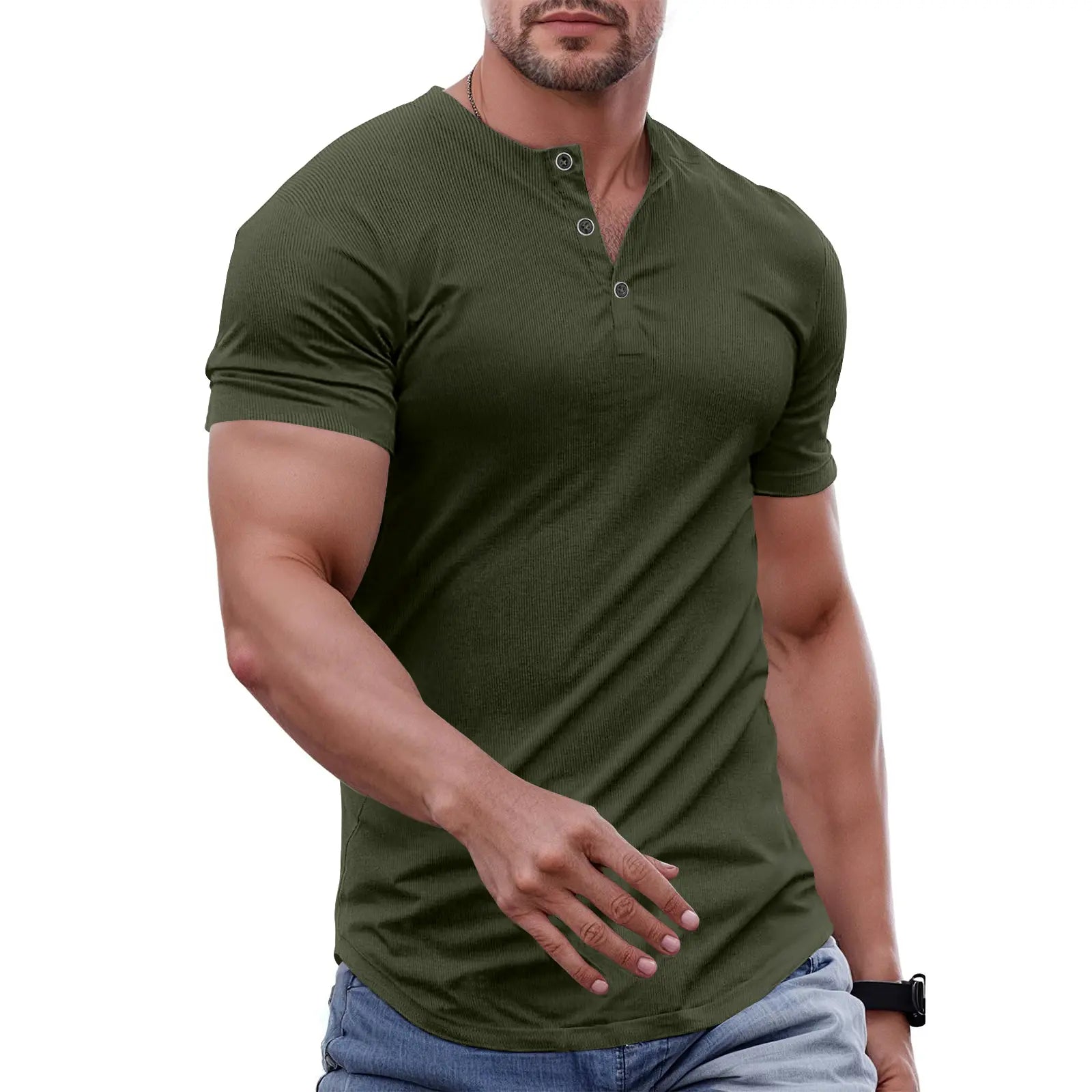 Comfortable and casual Henry T-shirt