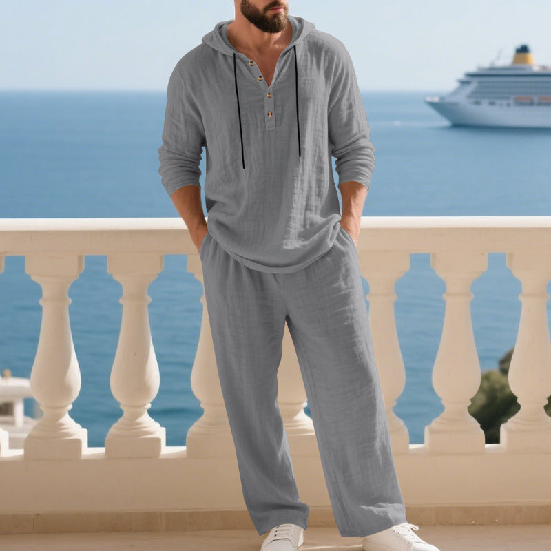 Linen Casual Long Tracksuit