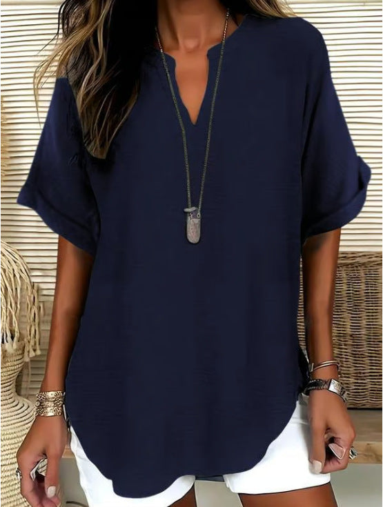 Fashion V-neck short sleeves