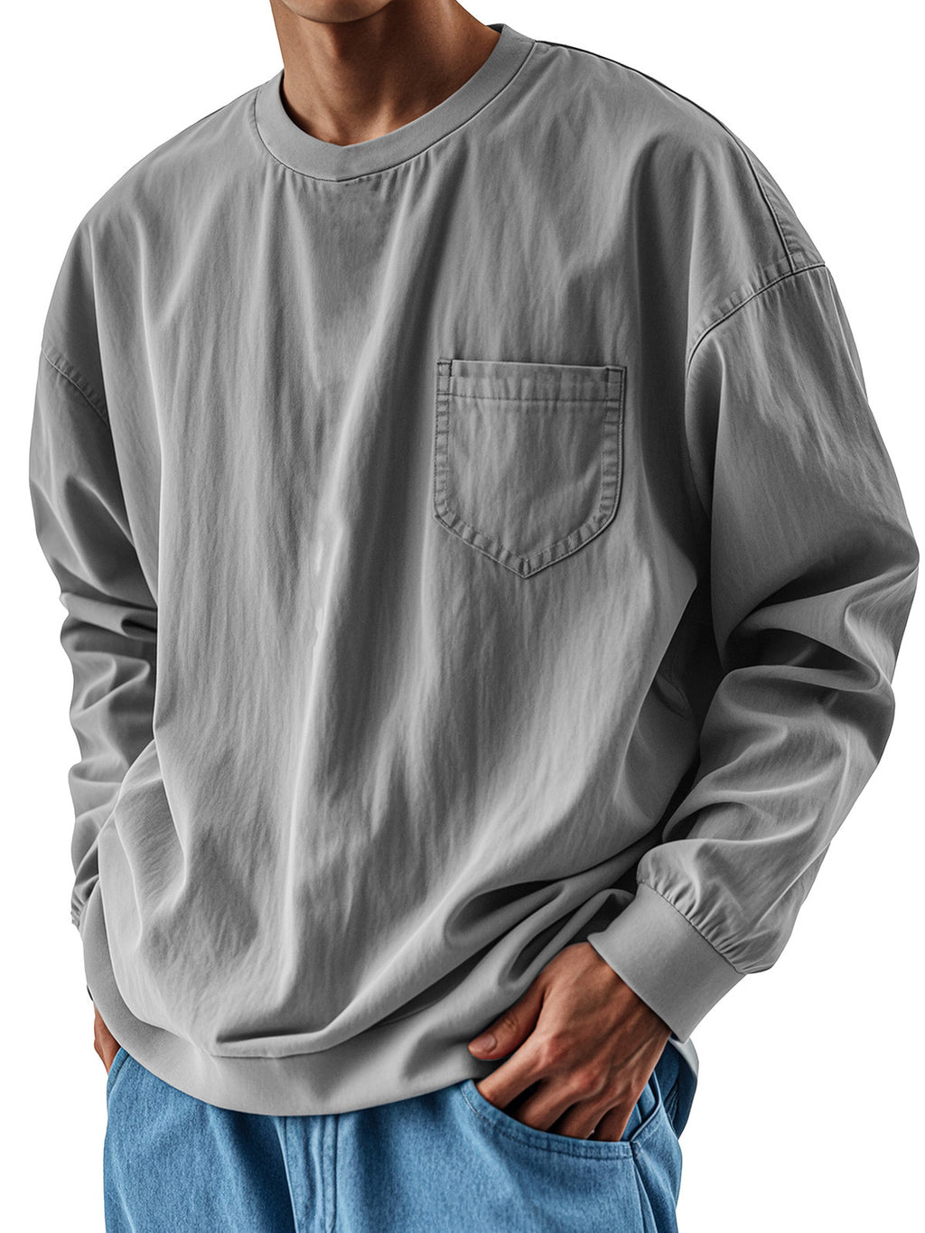 Loose-fitting trendy long-sleeved shirt