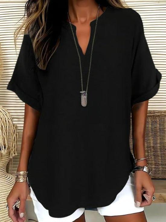 Fashion V-neck short sleeves