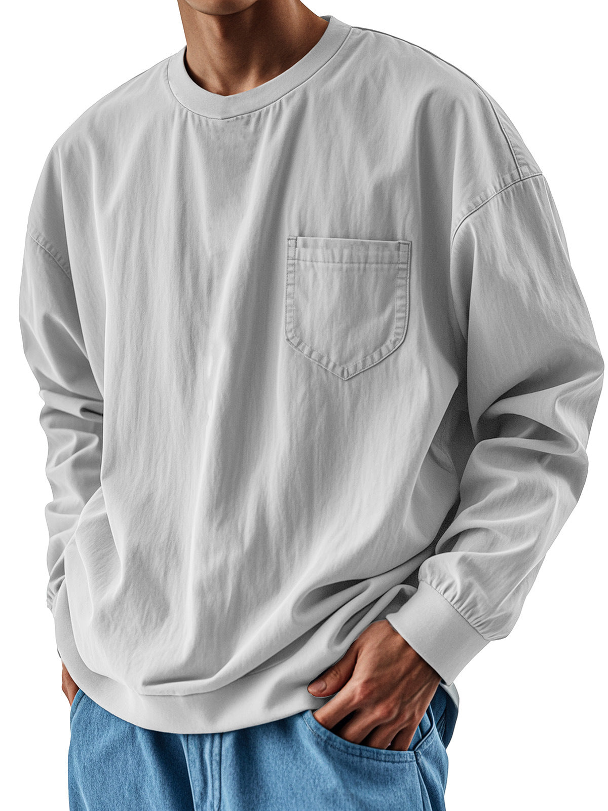 Loose-fitting trendy long-sleeved shirt