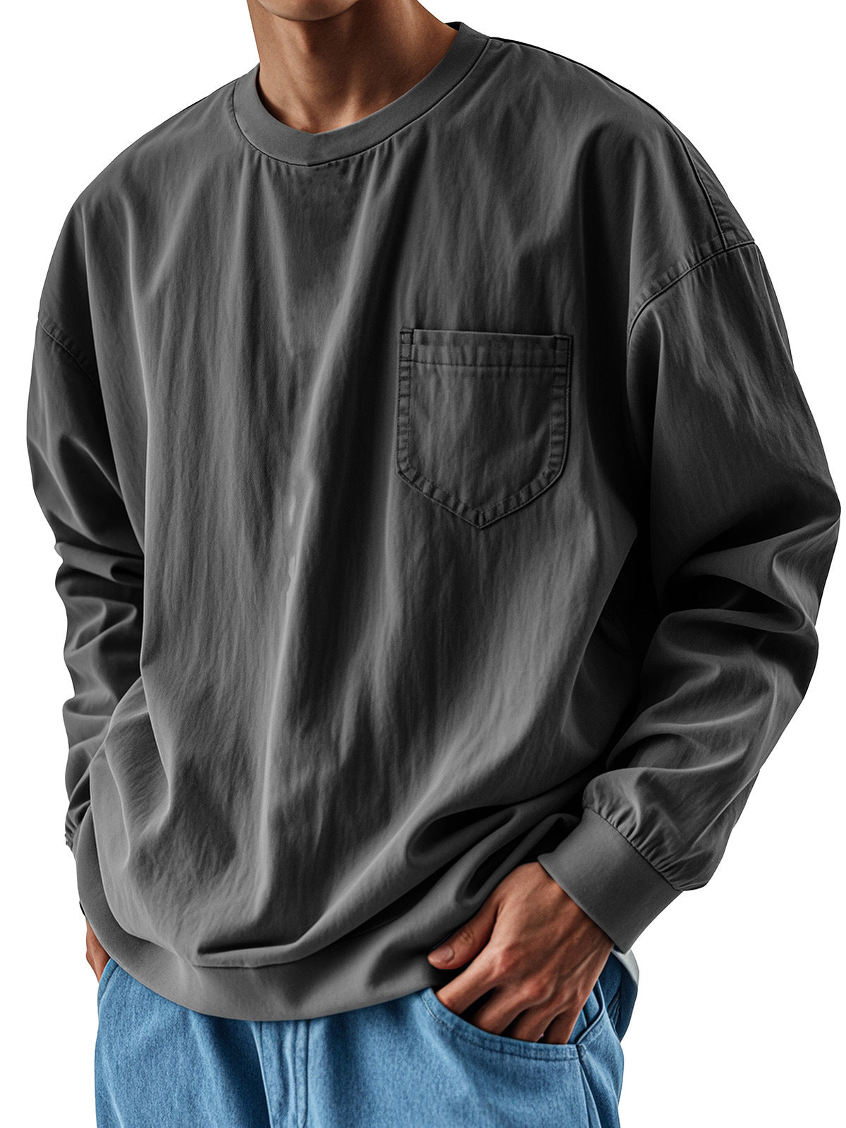 Loose-fitting trendy long-sleeved shirt