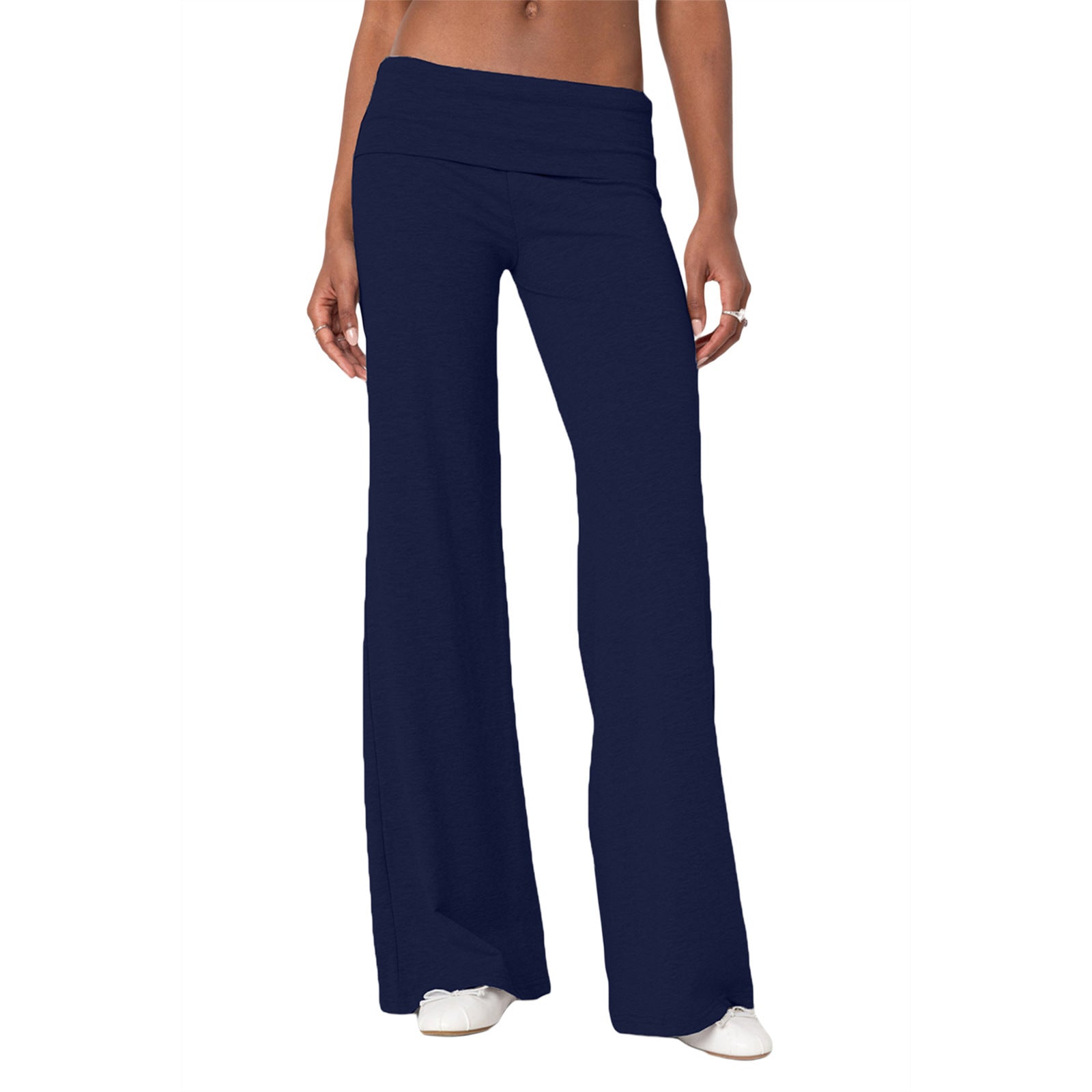 Casual solid color slim fit trousers