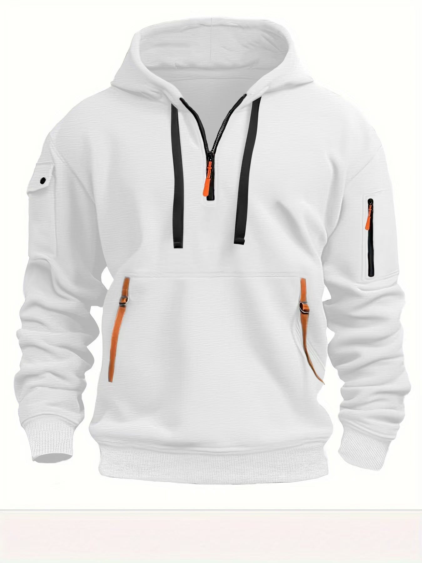 Zippered Multi-Pocket Sports Hoodie