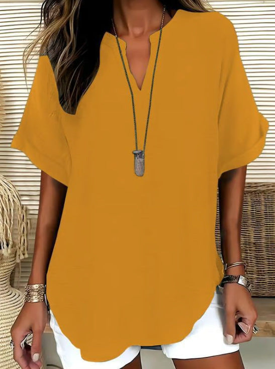 Fashion V-neck short sleeves