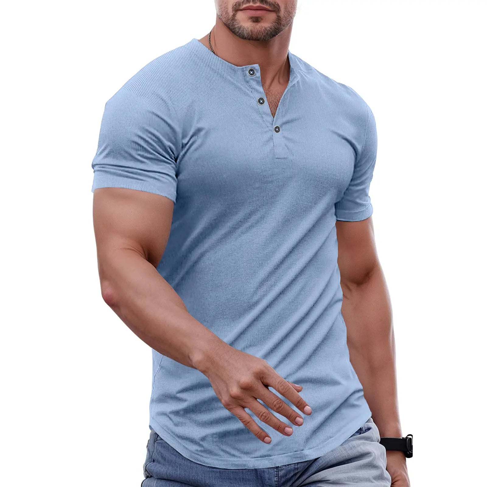 Comfortable and casual Henry T-shirt