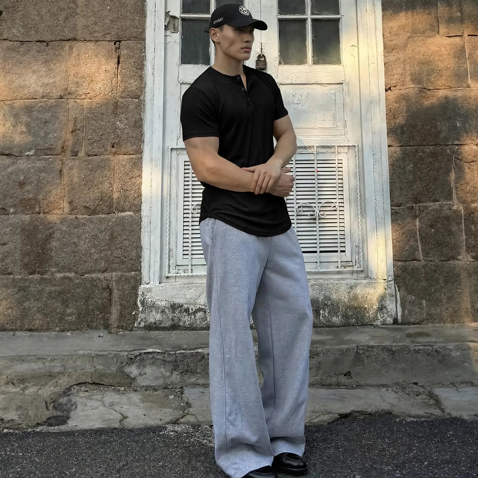 Comfortable and casual Henry T-shirt