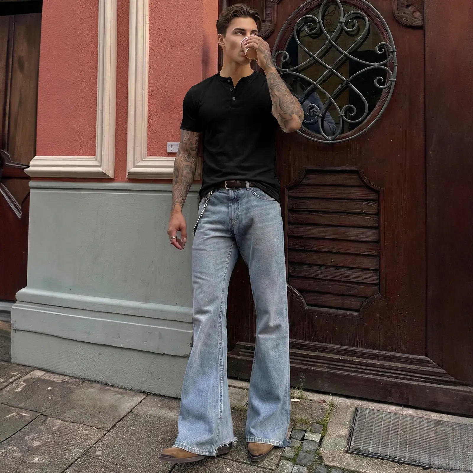 Comfortable and casual Henry T-shirt